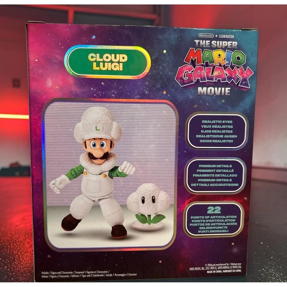 Jakks Pacific Super Mario Galaxy Movie Cloud Luigi Action Figure